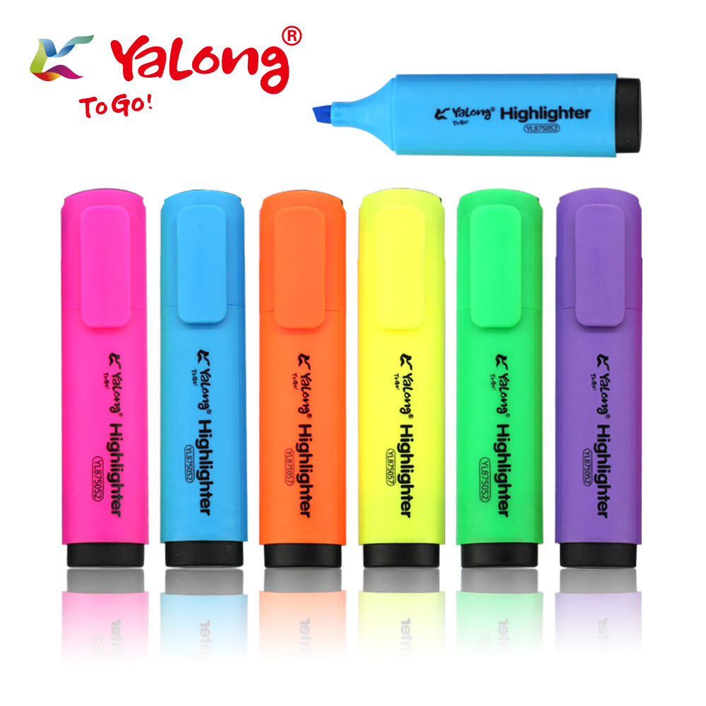 Yalong Cross-border best-selling multi-color art marker pens with flat slanted tips and 12-color office and school highlighters pic 2