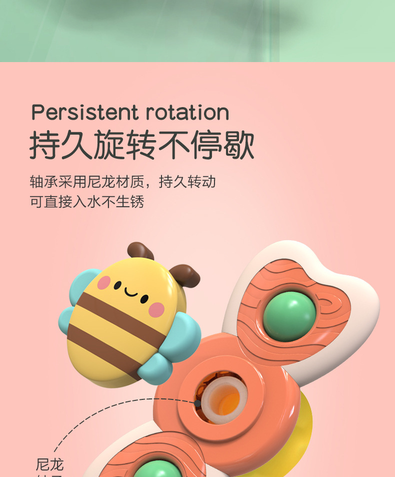 Insect and animal suction Cup Spinning Fun Baby Cartoon fidget Spinner Baby toy Suction Cup Spinning Wheel Puzzle Finger game pic 5