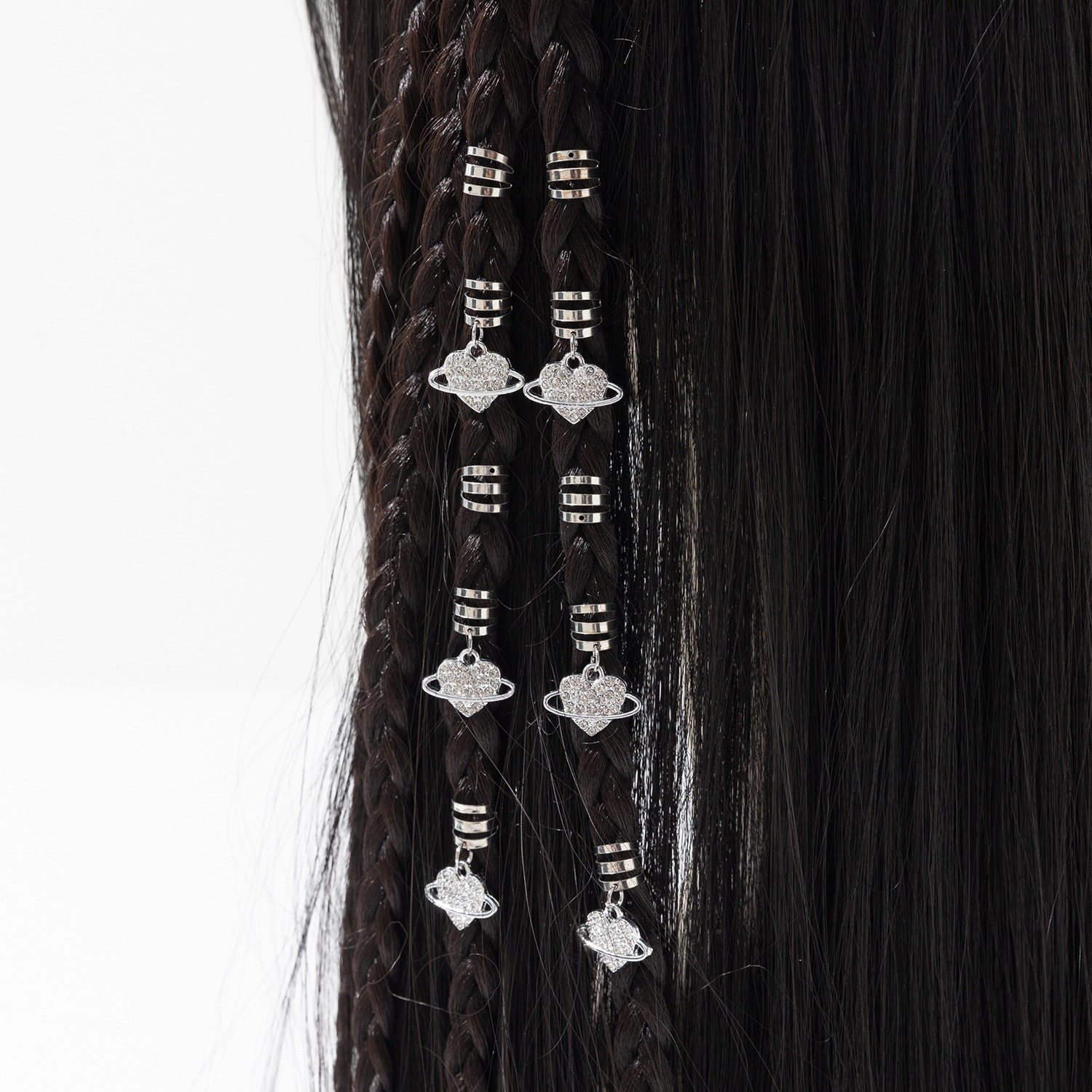 A 10-piece DIY hair accessory buckle set featuring cross-border dreadlocks, open hair bands, hollowed-out five-pointed stars, butterflies and hearts pic 22