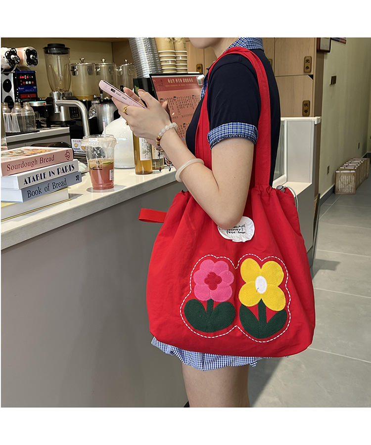 春夏新款小花布包潮流刺绣花朵托特包时尚2025ins 风包女上班通勤详情23