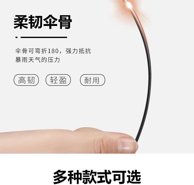 Automatic UV umbrella advertisement, sunshade umbrella, black rubber folding umbrella, sun protection umbrella, UV protection wholesale, can be printed with LOGO pic 7