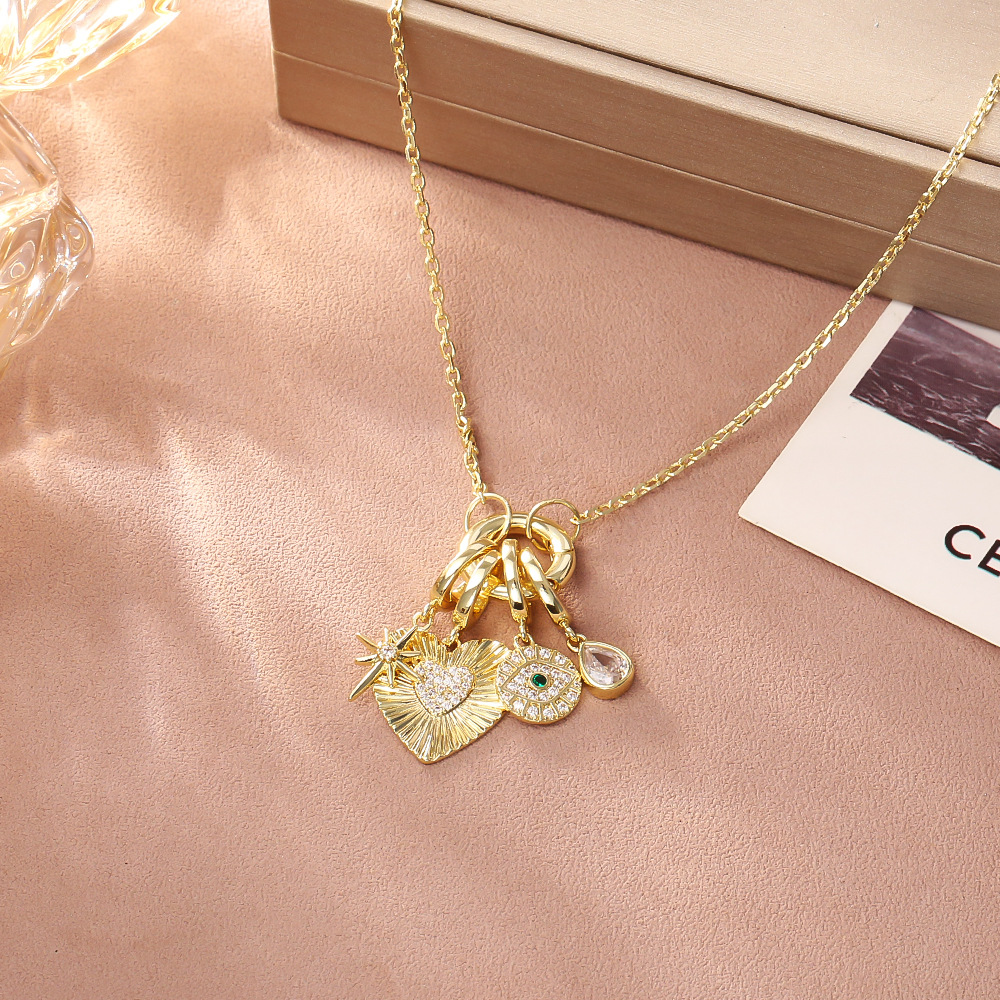 轻奢高级感铜镀真金爱心项链小众设计个性百搭网红爆款时尚锁骨链详情4