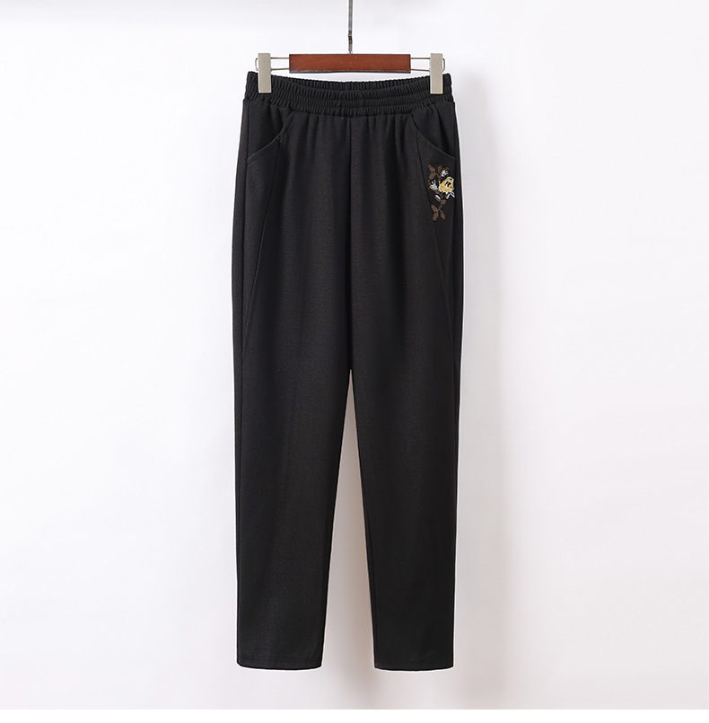 妈妈裤子中老年人秋款休闲长裤女小个子奶奶秋季运动松紧腰直筒裤详情10