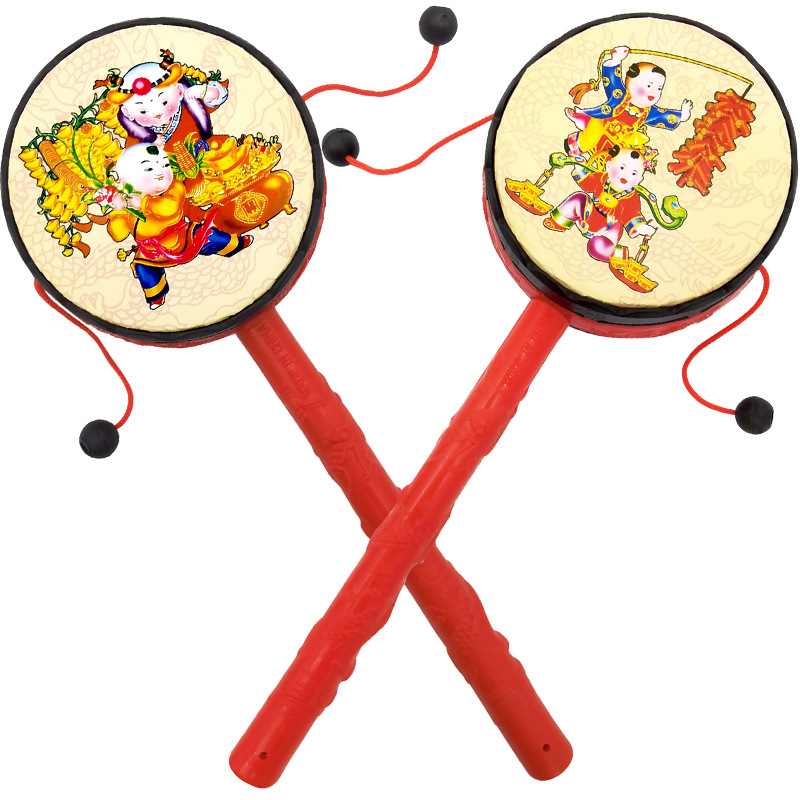 吉祥拨浪鼓儿童乐器宝宝摇鼓手摇铃中国经典热卖传统玩具厂家批发详情3
