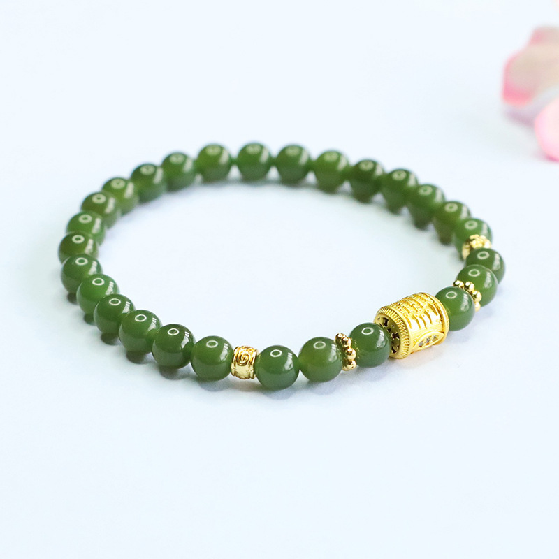 眷钰天然和田玉手串五条经文玉石手链寺庙批发代发HT5071506其他首饰详情6