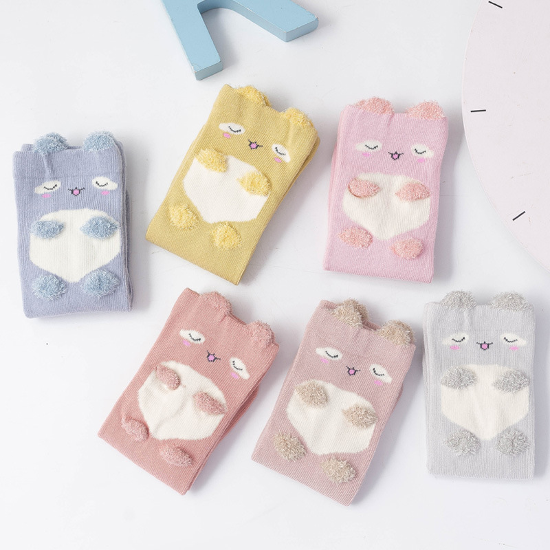 4双装婴儿长筒袜子春秋薄款宝宝地板袜儿童室内学步防滑袜子详情2