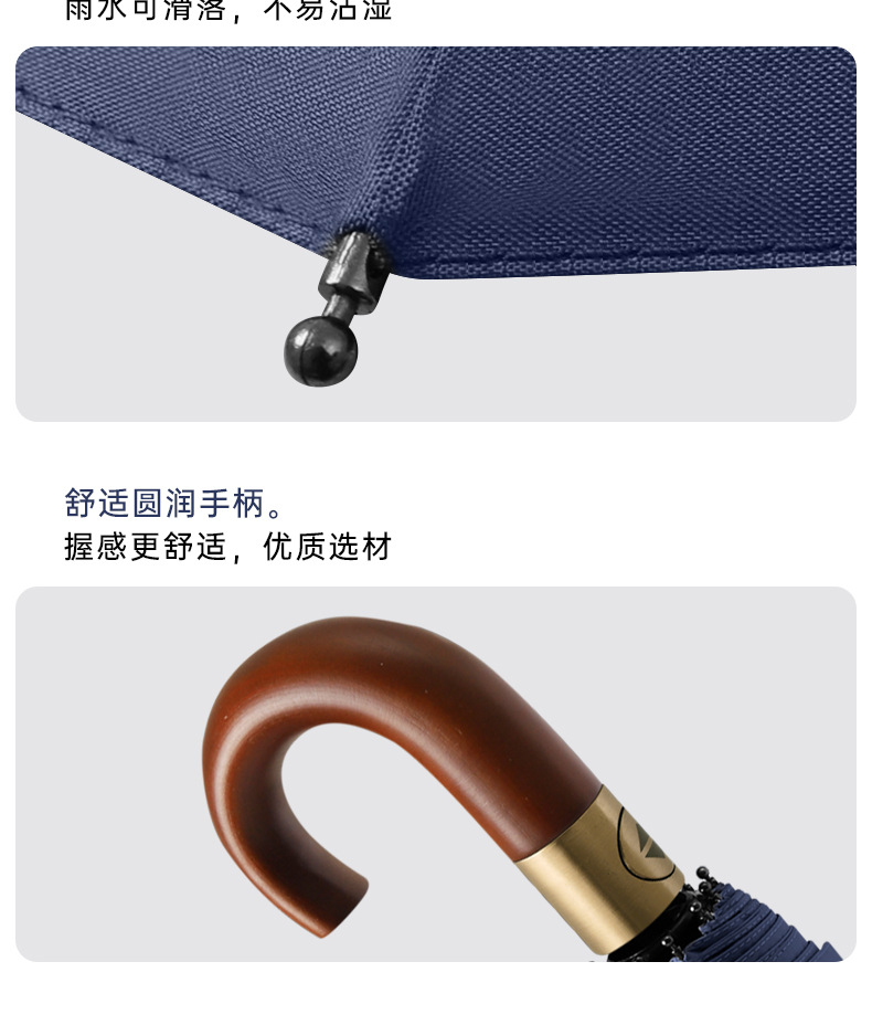 新款10全自动彩胶遮阳伞弯柄商务伞三折晴雨伞礼品伞加印logo广告详情28