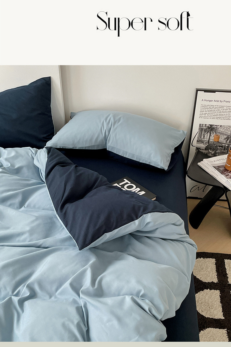 母婴级A类正品床上四件套ins裸睡纯水洗棉床单被套被罩宿舍三件套详情30