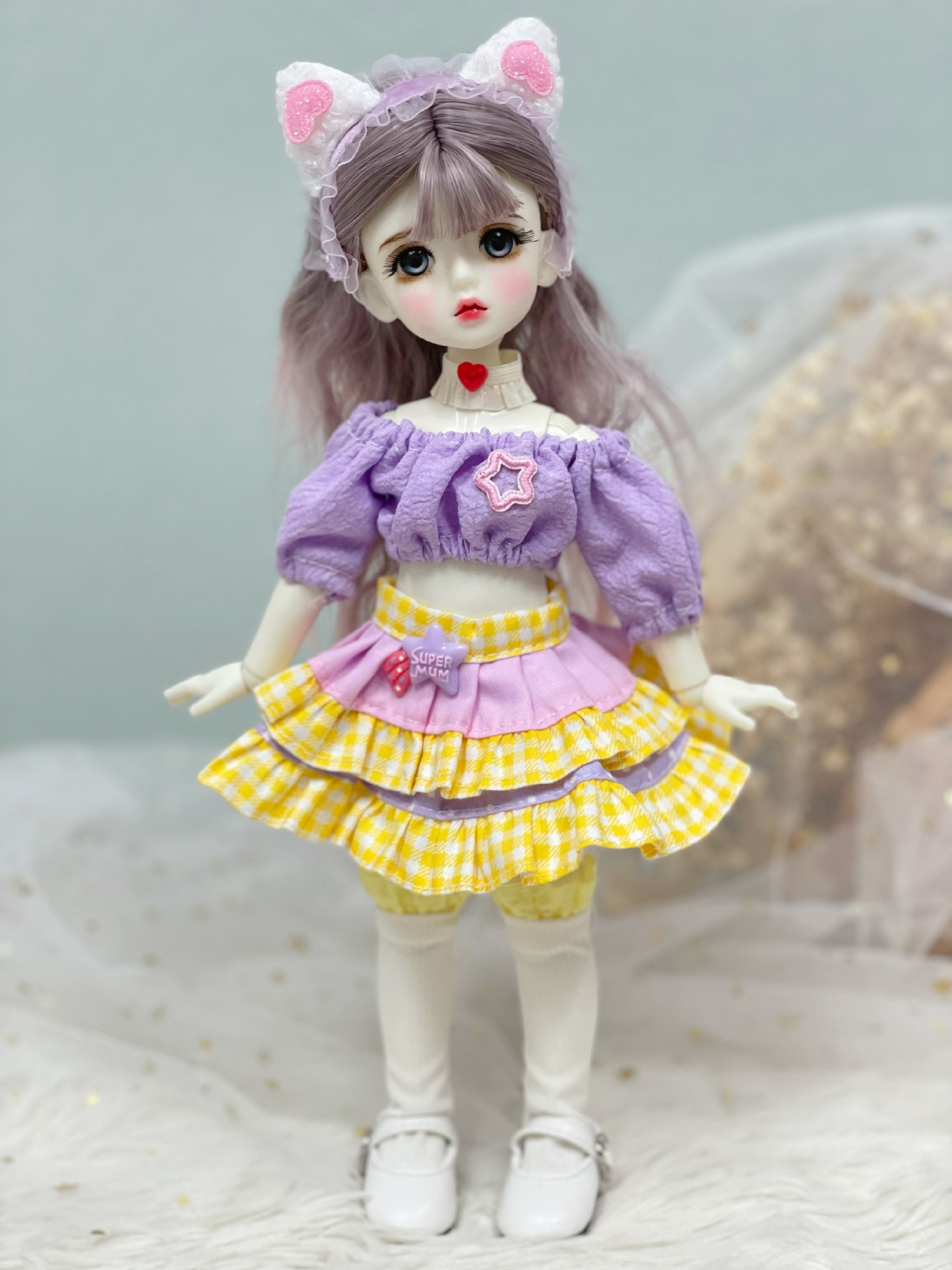6 points bjd doll dress-up clothes, 30 cm doll set dress, autumn and winter outfits, Lolita jk maid dress pic 51