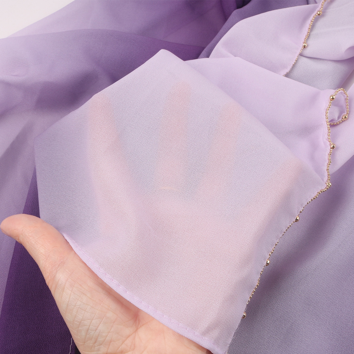 跨境新款马来亮钻围巾回族纱巾雪纺渐变色头巾女中东包头女士围巾详情22