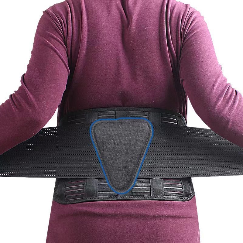 The cross-border Amazon breathable sports waist support fitness belt features adjustable Velcro elastic pressure on the back pic 2