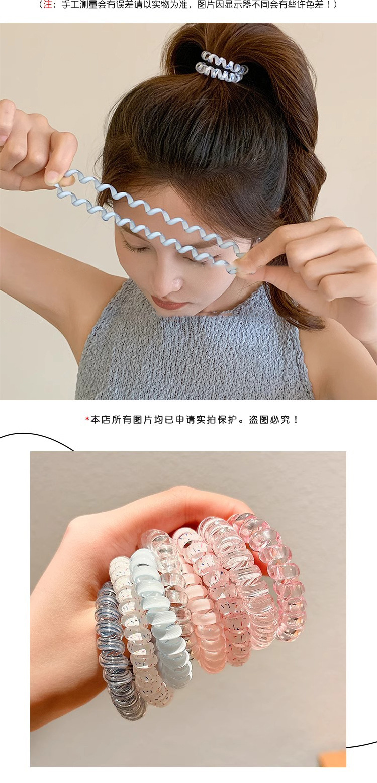 2025新款韩系无痕电话线发圈高级感头绳网红扎发皮筋头饰头圈时尚发饰详情5