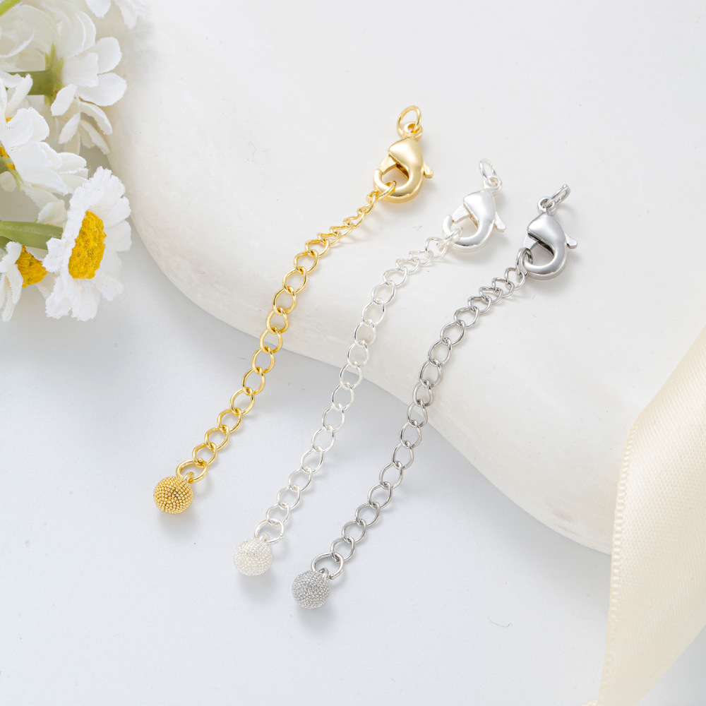 Engraved copper pendant plated with 18K real gold, lobster buckle, extension chain, 14K gold-plated tail chain, diy handmade necklace tail chain pic 12