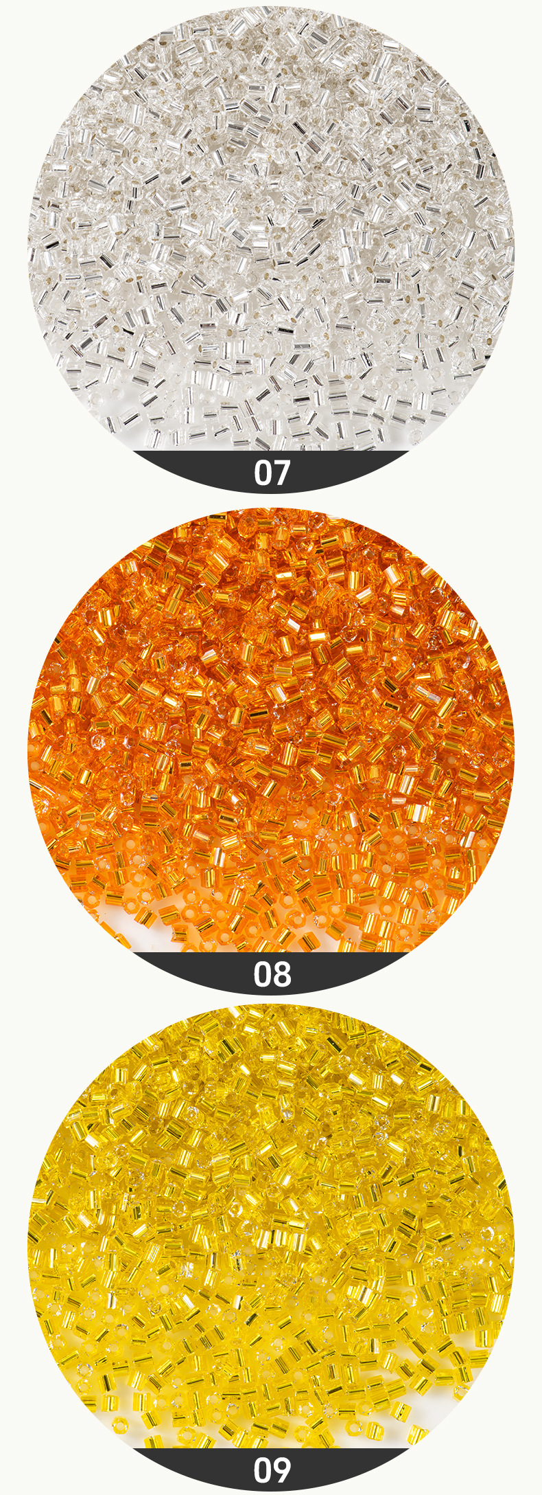 FGB千色玻璃米珠2x3mm灌银角珠管珠DIY手工饰品配件串珠流苏散珠详情5