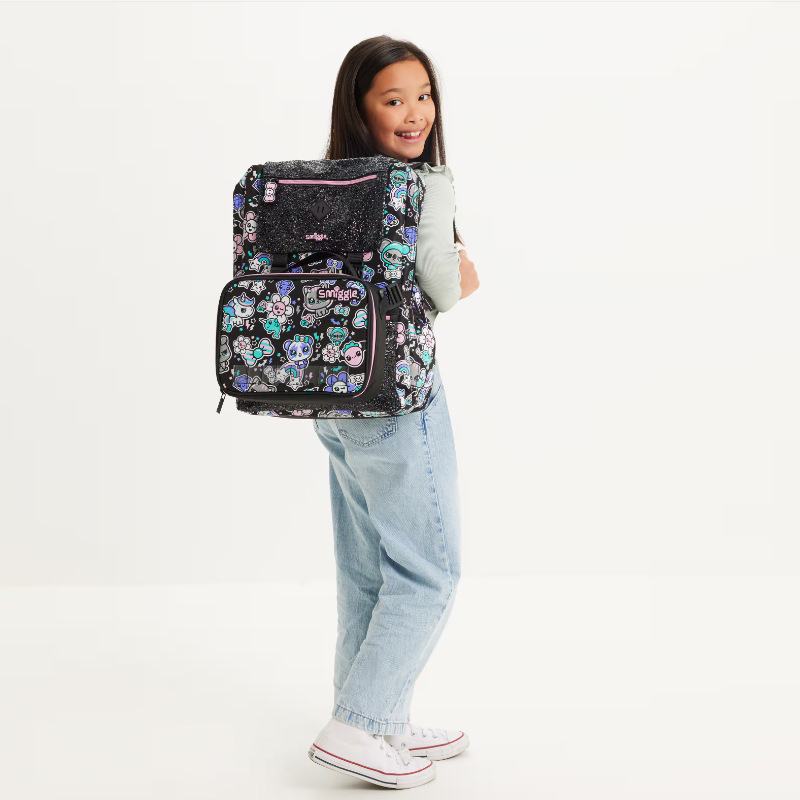 Australia nuevo Smiggle mochila de escuela primaria y secundaria gran capacidad mochila de dibujos animados para niños doble bolsa de pluma pic 11