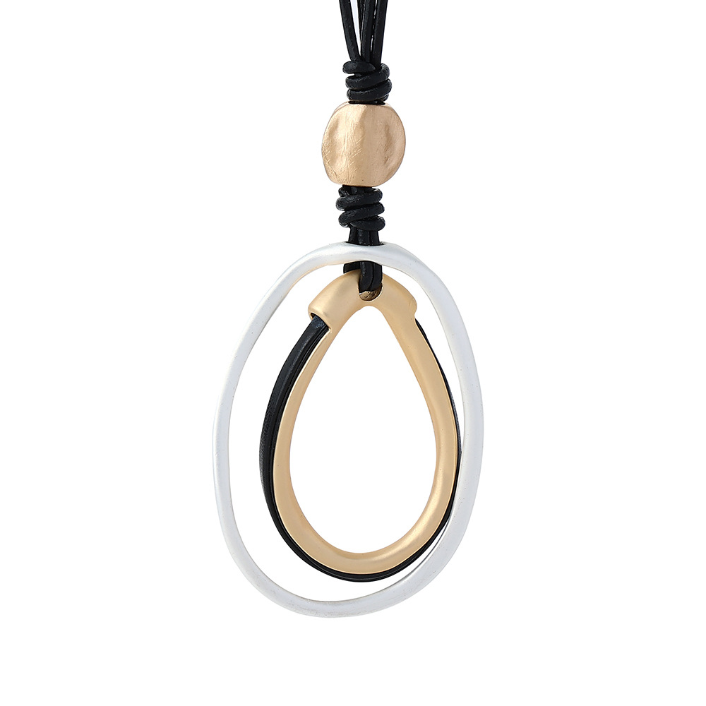 跨境亚马逊欧美外贸爆款金属时尚饰品项链女简约吊坠长款毛衣链详情4