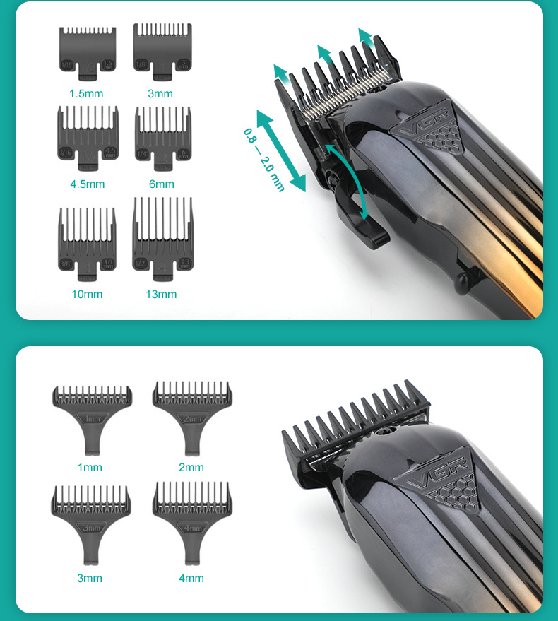 VGR644 Cross-border New Smart Digital Display oil-head electric clipper Hair salon Whitening Device Home electric Hair Clipper set pic 4