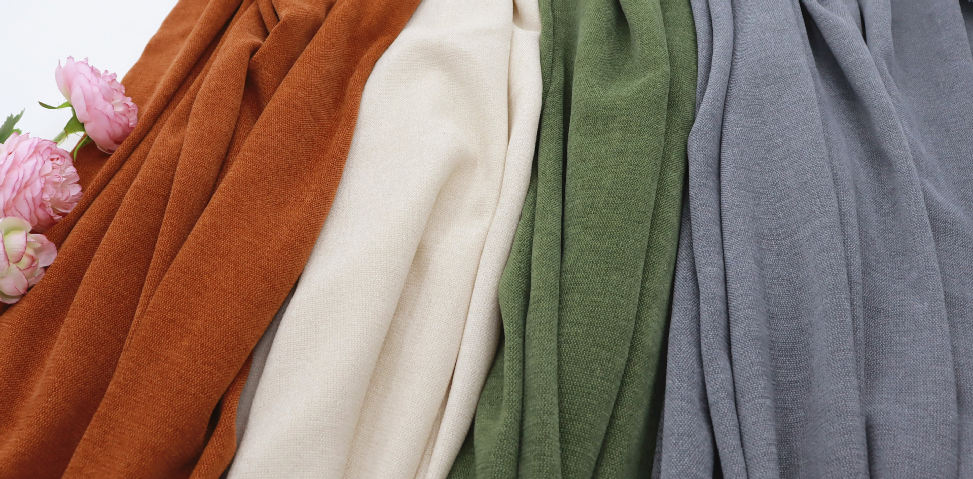 现货销售新款雪尼尔面料柔软舒适素色平纹雪尼尔布料详情4