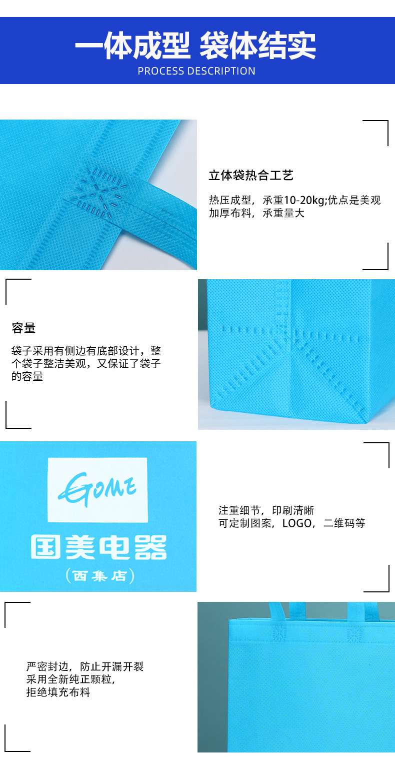 Customized thickened non-woven fabric bags for exhibitions, education and training classes, eco-friendly handbags, laminated advertising and promotional shopping bags pic 6