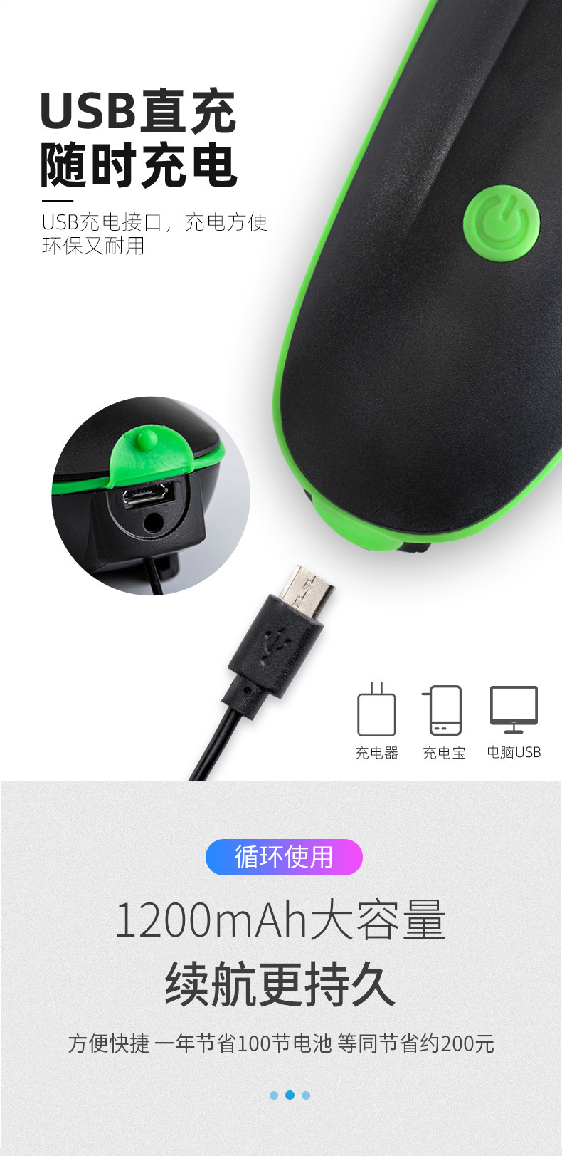 Tulle Times 7588 High-brightness night cycling student mountain bike high-decibel horn headlight cycling accessory pic 4