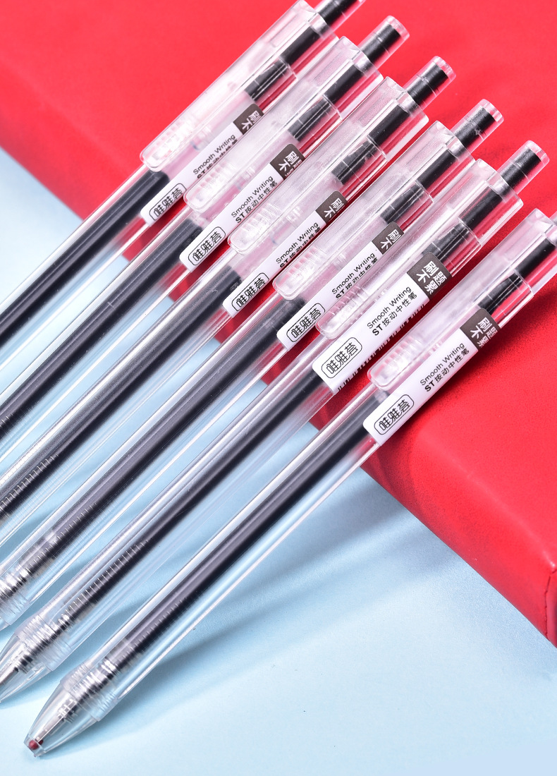 Factory direct supply of WYH072 red and black gel pens from Weiya Hui. Wholesale of transparent gel pens for smooth writing pic 6