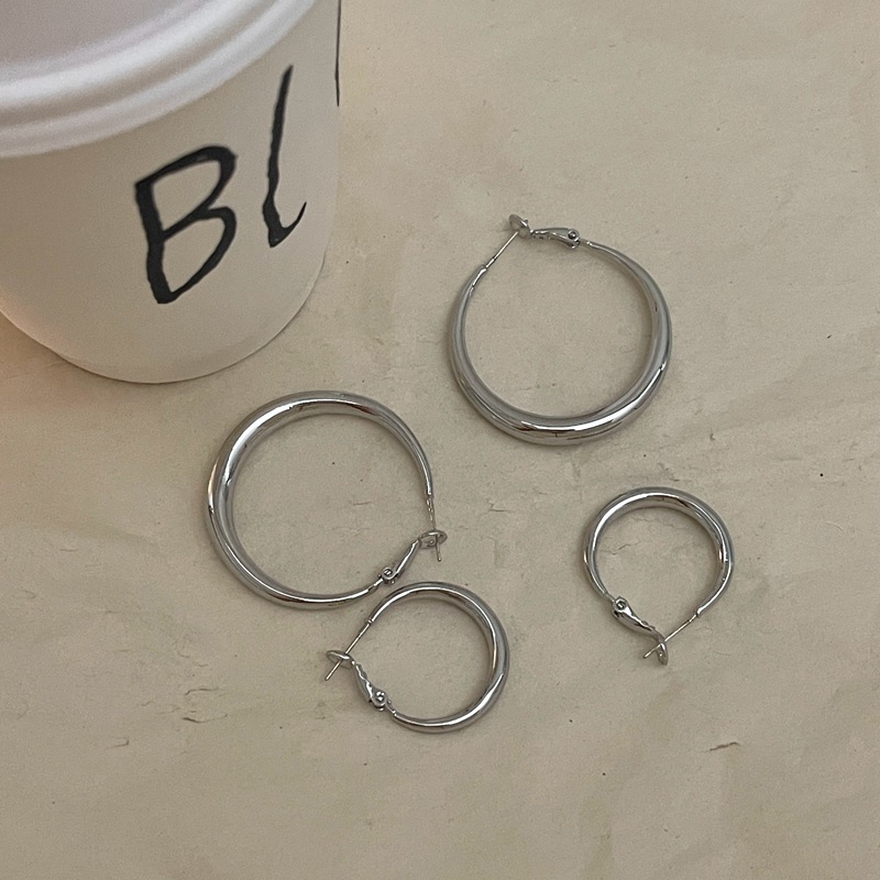 冷淡风素圈耳环复古圆圈耳饰925银针小众高级感气质轻奢风简约女~详情25
