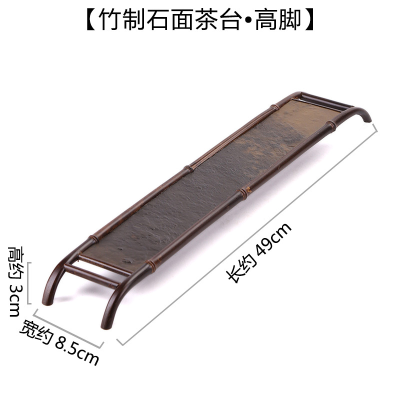 安吉梅鹿竹石面茶托盘 石面茶盘 石头制作竹工艺品 斑竹大漆国潮制品详情27