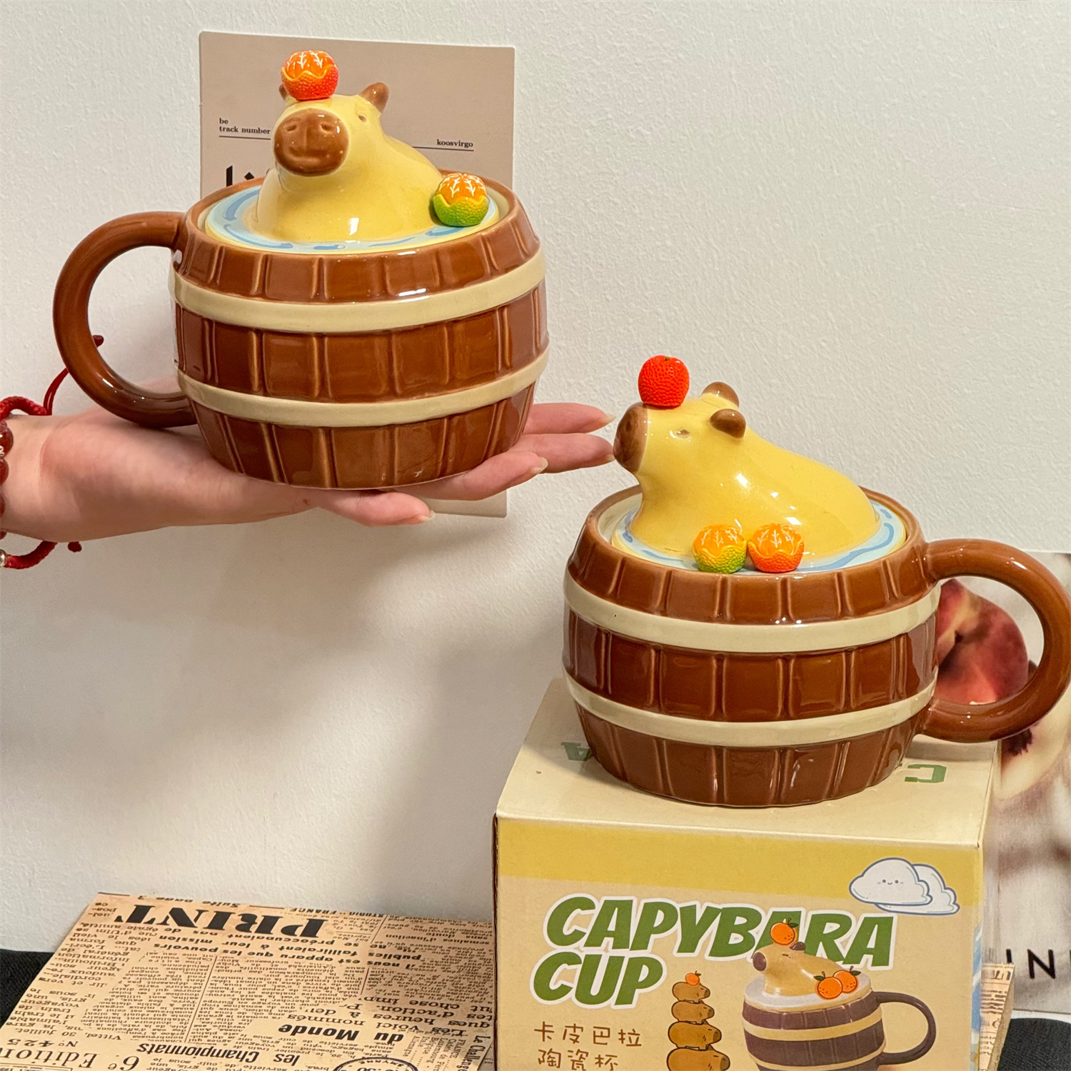 【 Original 】 Cup Souvenirs Mug, high appearance level, Capibara ceramic cup, cute Capybara water cup, creative pic 7
