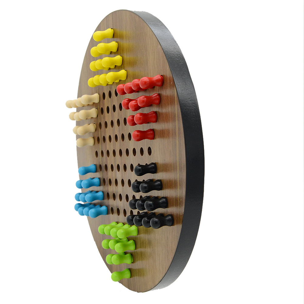 跳棋玻璃球木质桌上游戏棋牌厂家直销竞技益智玩具抽屉式便携收纳详情1