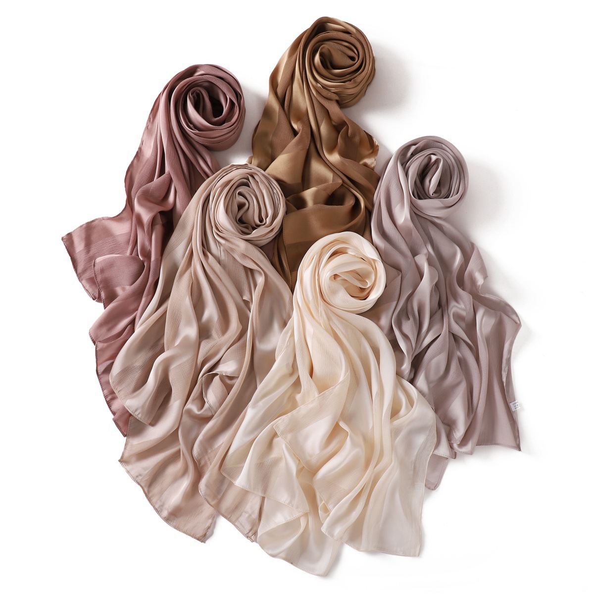 百搭宽条纹镂空纯色缎面长巾丝滑柔软透气仿真丝女包头巾旅行披肩详情17