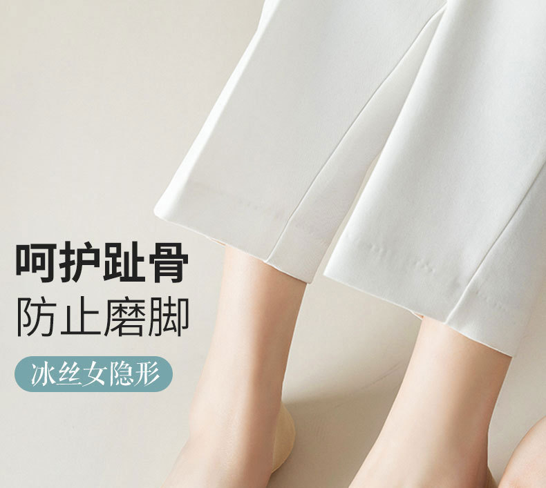 短袜子女夏季薄款防滑不掉跟冰丝袜高跟鞋护趾浅口隐形袜船袜女详情1