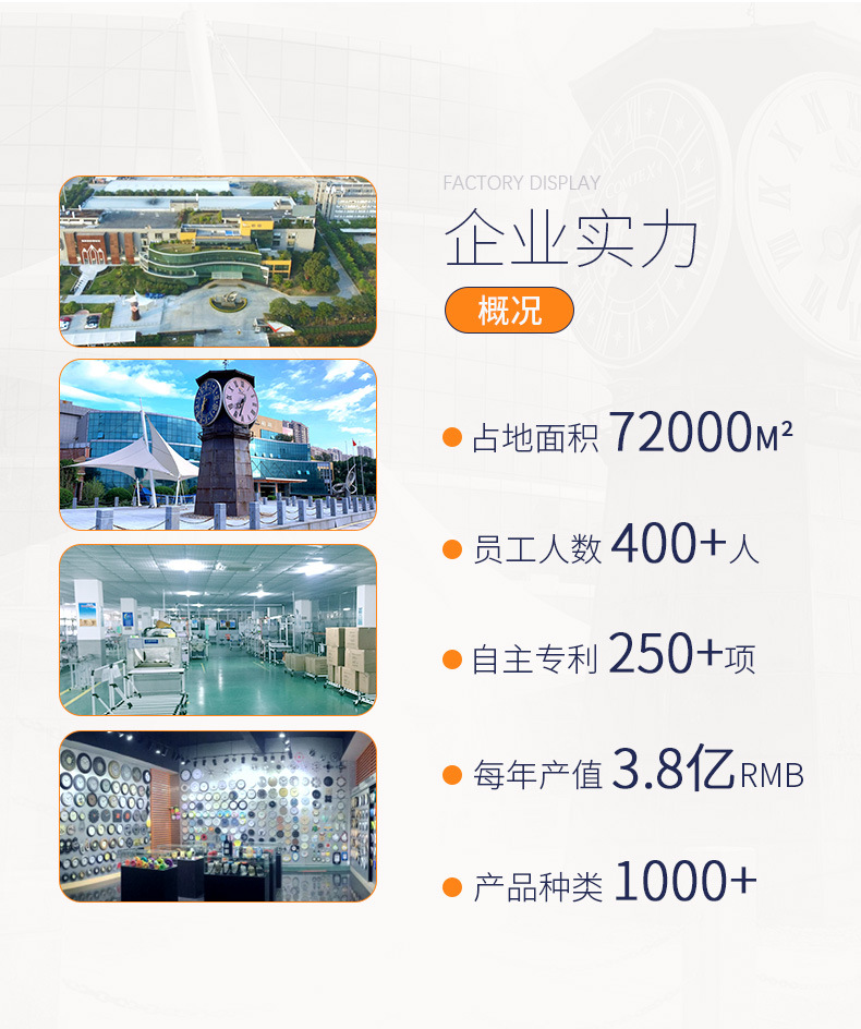 恒丽 北欧复古做旧客厅挂钟亚马逊同款时尚挂墙装饰时钟静音扫秒详情2