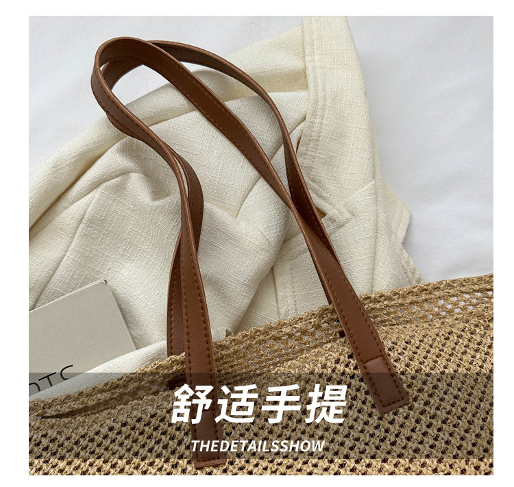 2023新款小清新款编织包撞色草编时尚ins风潮流女包单肩包手提包详情9