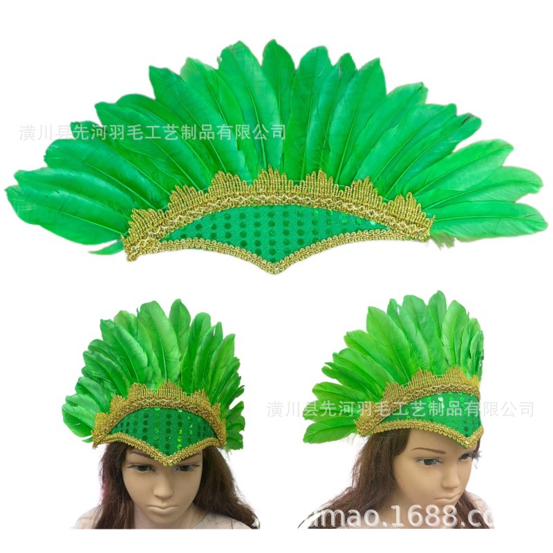 厂家批发异域风情羽毛头饰头带舞台表演舞会道具服装配饰详情13