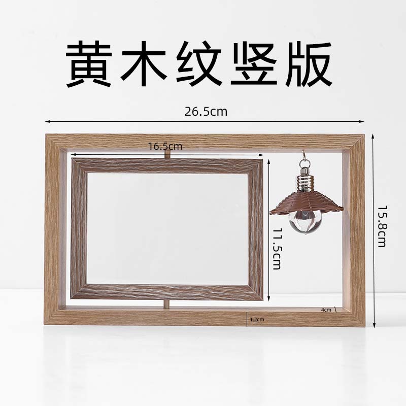 跨境创意双面旋转6寸7寸木质相框摆台个性情侣礼品纪念木质相框详情20