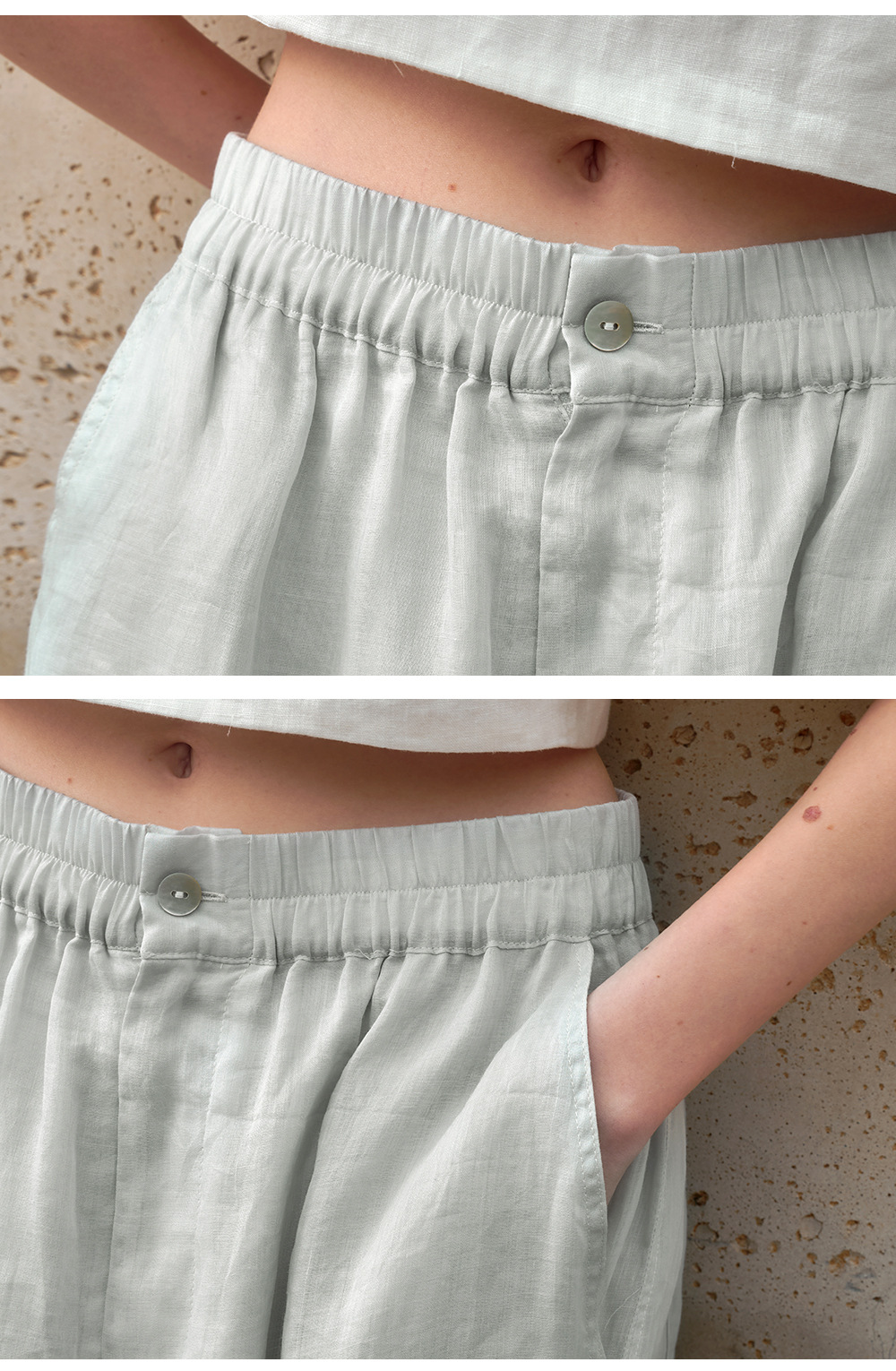 Pure ramie straight-leg pants for women, loose and slimming casual pants, loose spring and summer stretched-waist long pants pic 21