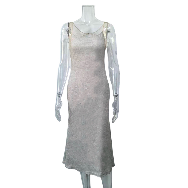 This European and American design, with a dazzling and elegant halter dress, exudes a fashionable, sexy and form-fitting style that fits the buttocks pic 16