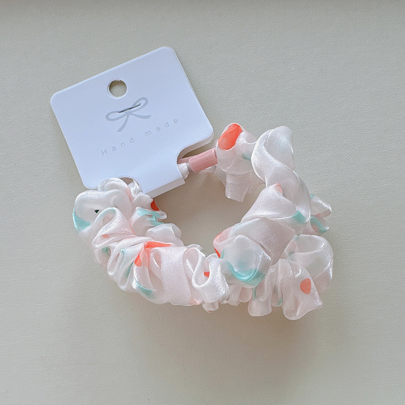 2条装圆点欧根纱网纱小肠发圈甜美小清新高弹力扎头发皮筋发绳女详情8