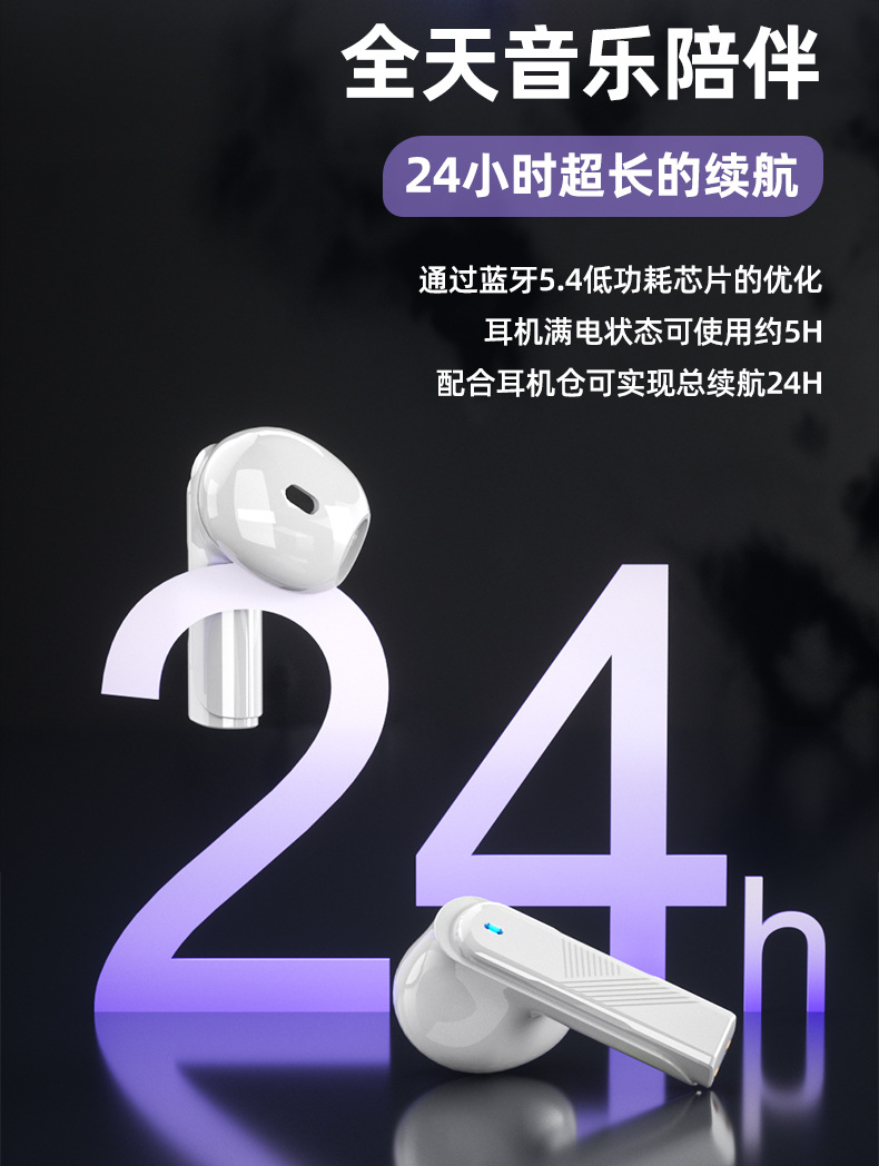 GM80 wireless Bluetooth headphones feature intelligent noise cancellation, comfort, water resistance, in-ear gaming, music, mecha, cool appearance and private mold pic 9