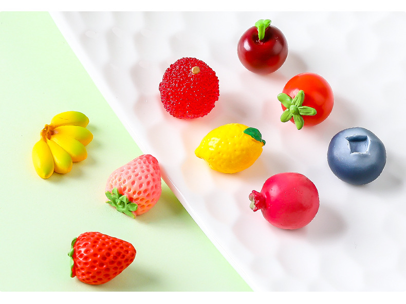 创意仿真榴莲草莓水果食玩 diy装饰品盲袋配件迷你车载桌面小摆件详情10