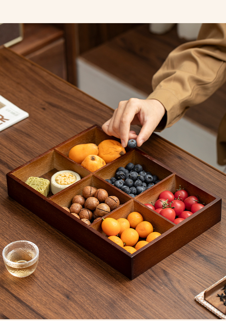 新款家用坚果糕点收纳盘茶点盘围炉煮茶点心拼盘零食果盘收纳宫格详情3