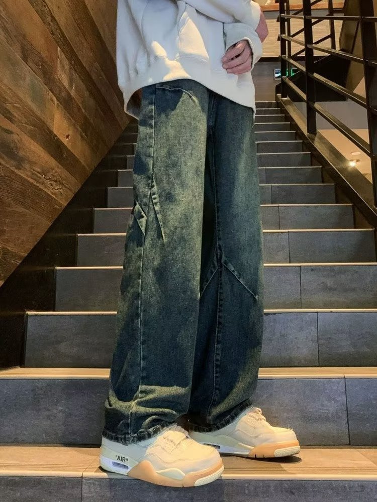 2024新款牛仔裤男款春夏季美式潮流vibe裤子大码宽松阔腿直筒男裤详情7
