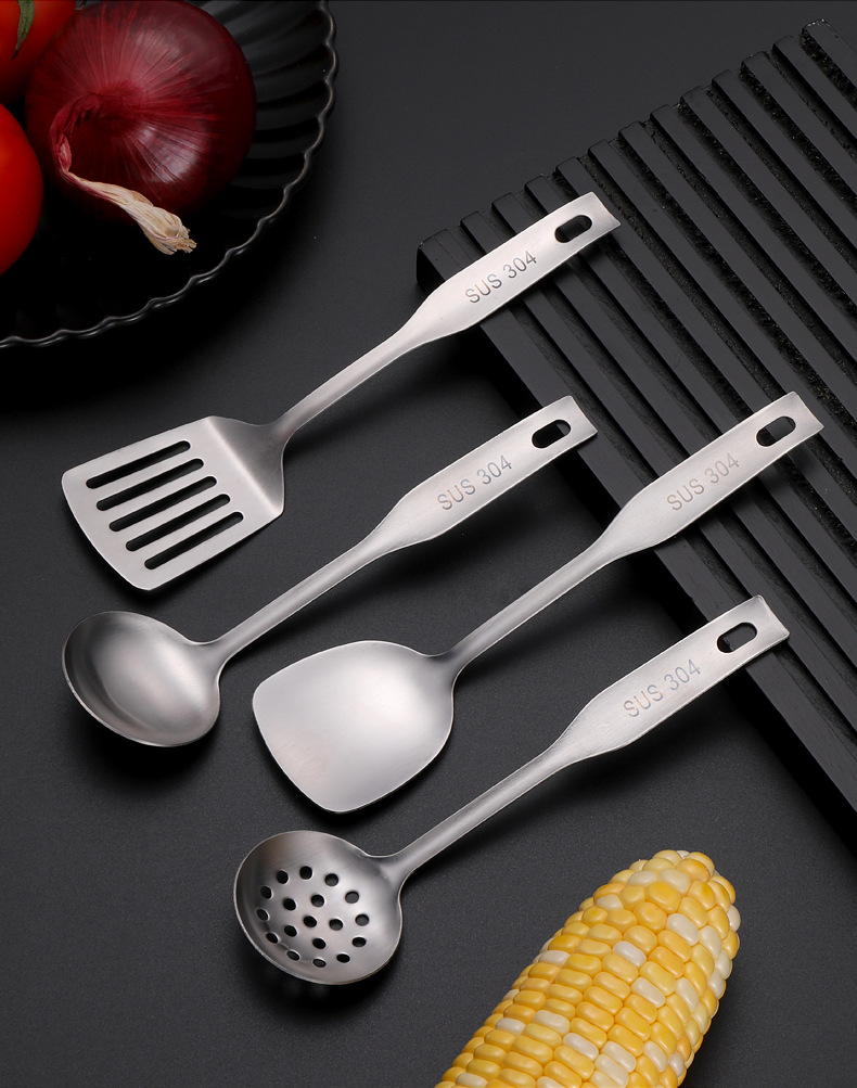 批发304不锈钢饭勺漏勺 创意儿童迷你锅铲4件套家用烹饪厨具套装详情14