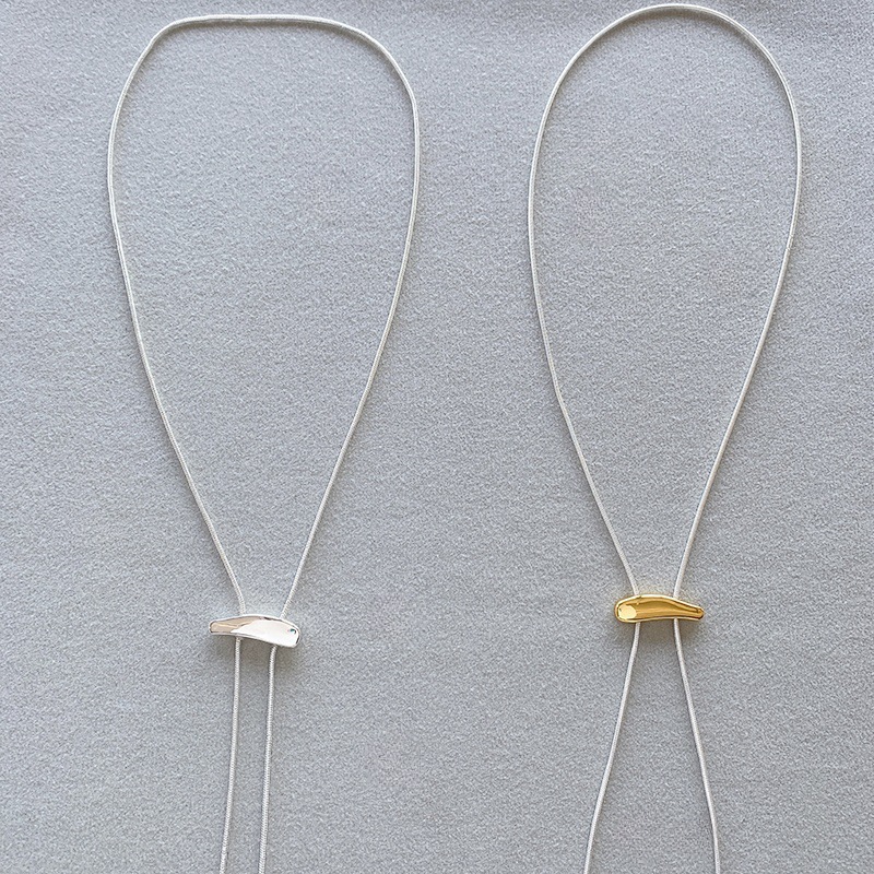 日韩ins风金属细长链条撞色卡扣可抽拉项链时尚简约小众设计颈链详情5