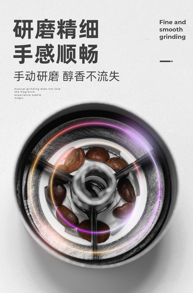 小巧便携手摇咖啡磨豆机厨房电器咖啡机套装手摇咖啡机详情5