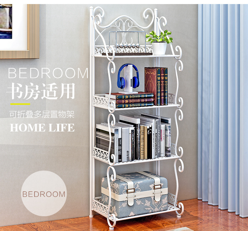 跨境专供 TEMU SHEIN TK置物架卧室简易小书架落地收纳架子详情3