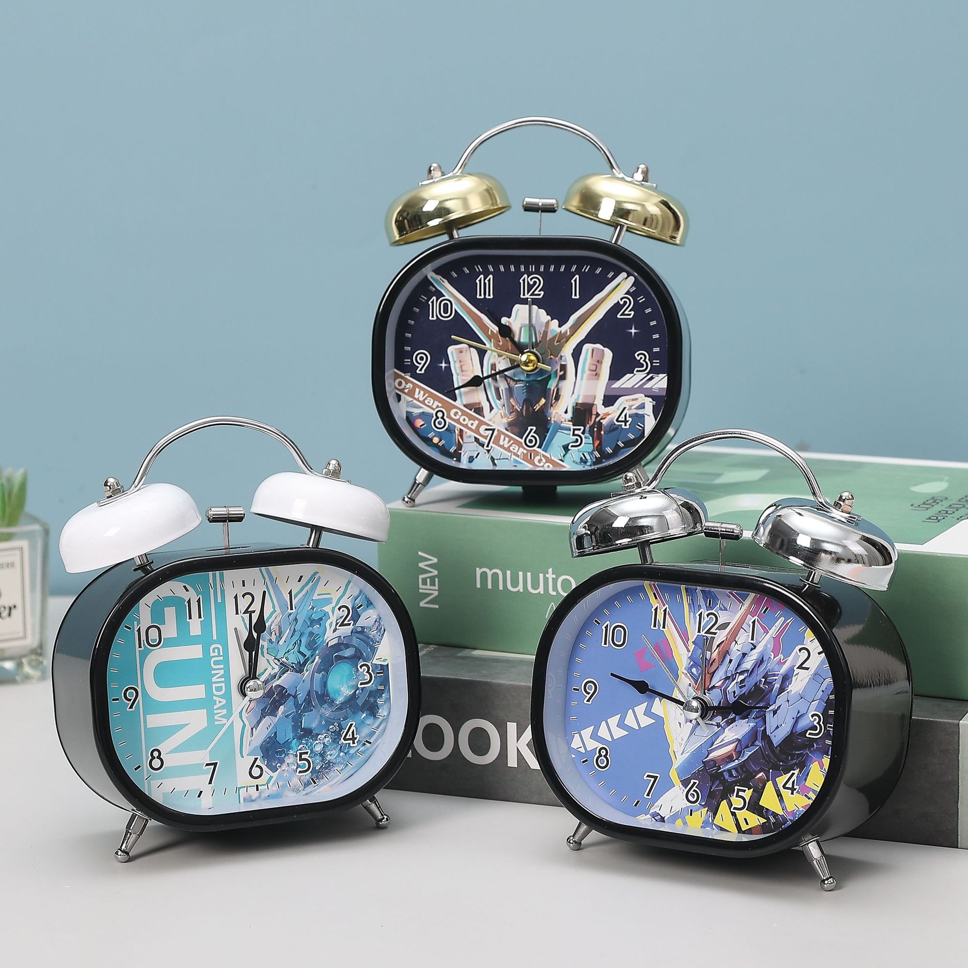 机甲大音量闹钟起床卧室时钟表专用强力叫醒户学生用金属打铃高达详情4