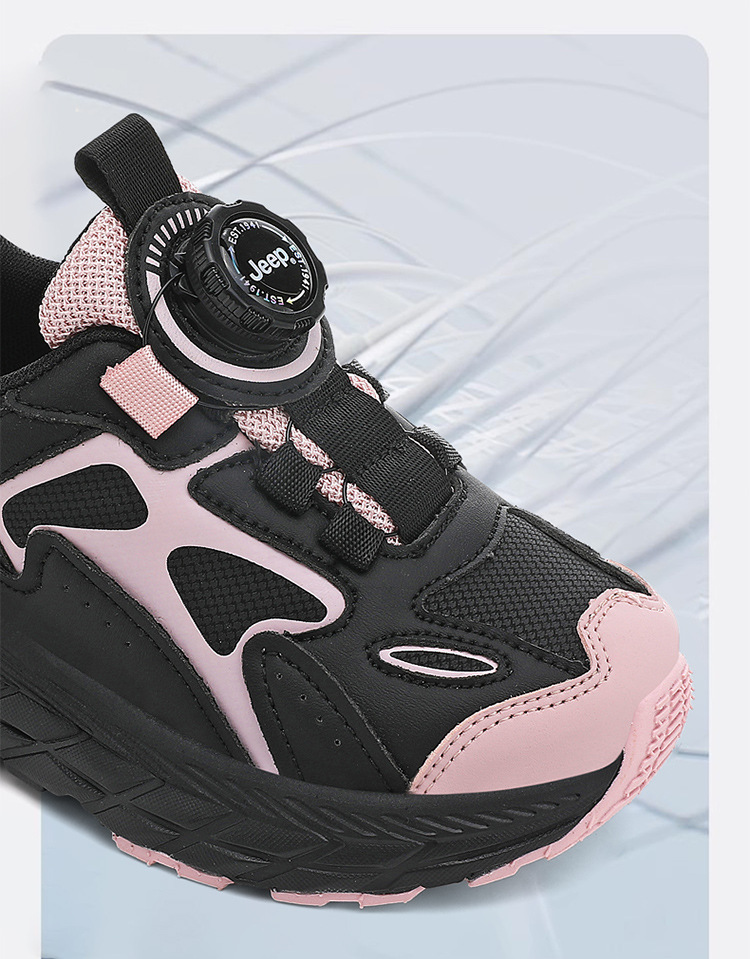 女童运动鞋春秋2025新款皮面儿童轻便软底男童跑步鞋旋转扣休闲鞋详情13