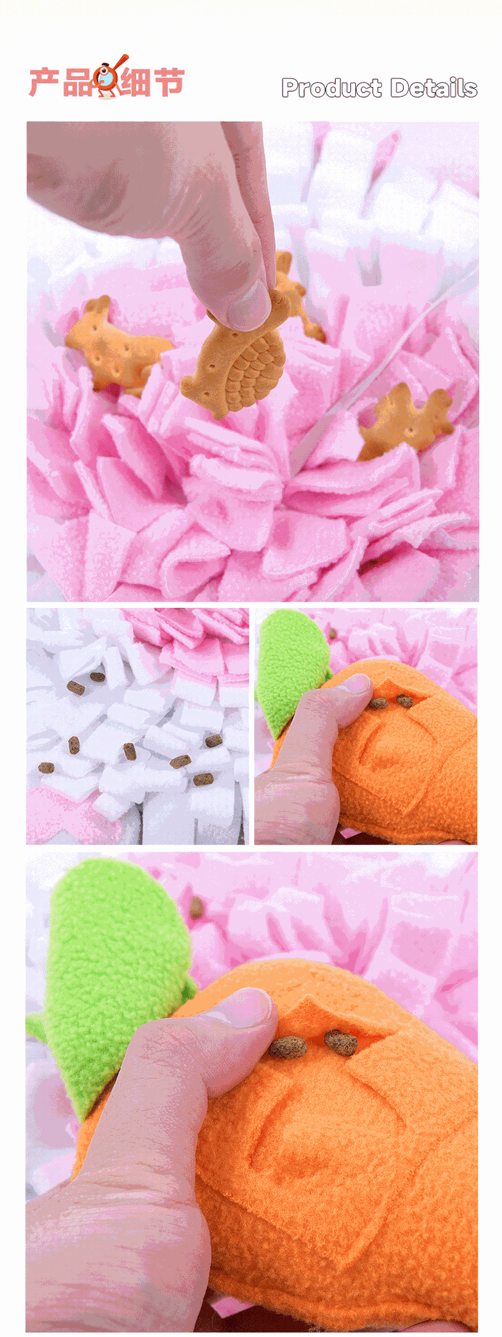 Rongka Pet Cross-border Cartoon Animal Series: Sheep, Lions, rabbits, raccoons, peacocks, smell blankets, foraging pads, relieve boredom, food hiding toys, pet toys pic 19