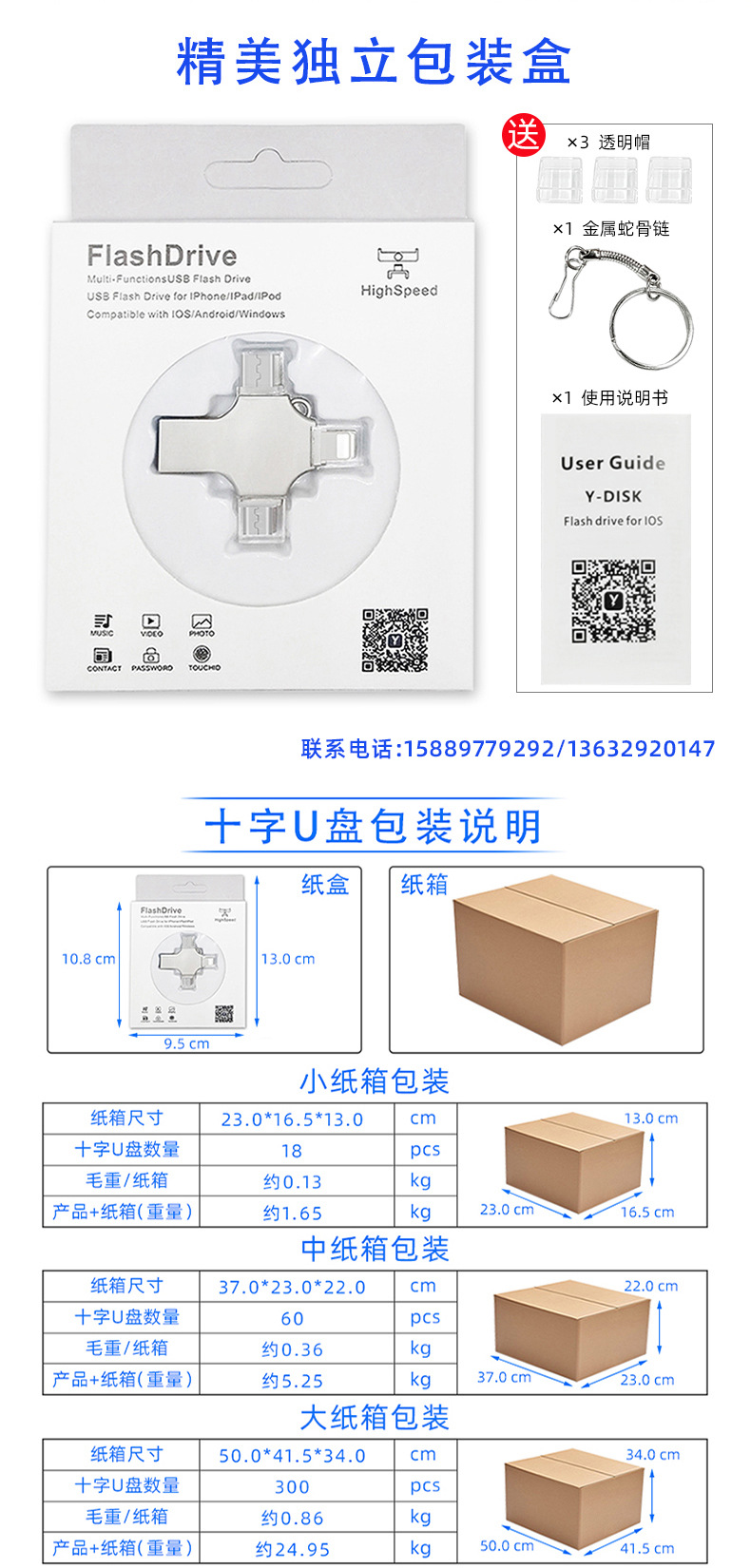 U盘四合一电脑手机高速usb3.0多用64g大容量2.0优盘Typ-c手机u盘详情9